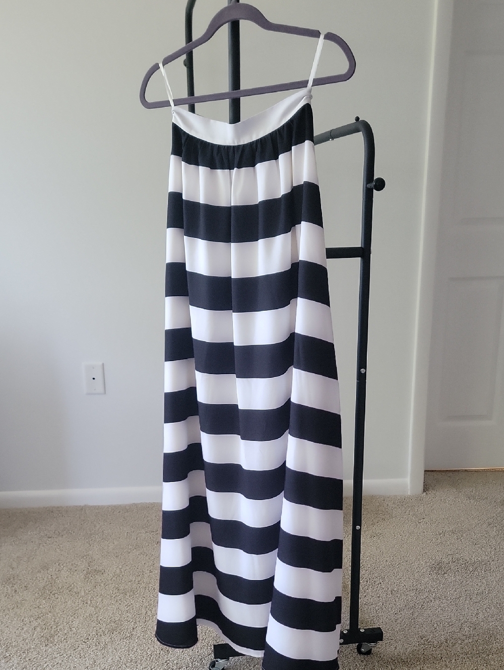 Blaque Label Black and White Horizontal Stripe Maxi Skirt